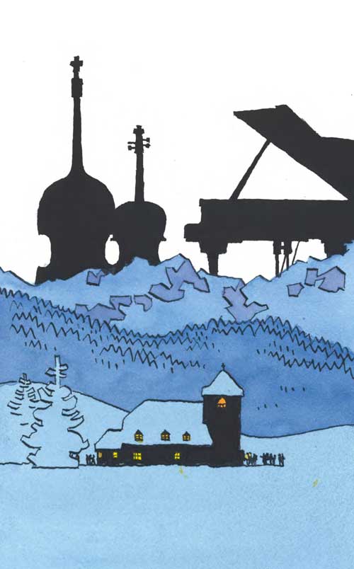 Illustration de Cosey pour le Festival Musique et Neige des Diablerets
